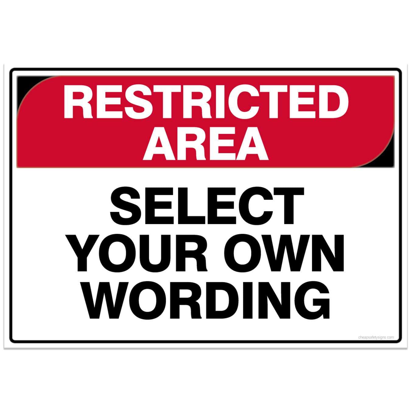 Restricted Area Safety Sign Template - Make Your Own Sign Landscape ...